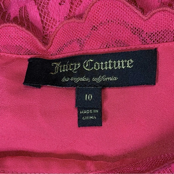JUICY COUTURE Dress Starlet One Shoulder Lace Pink NWT Size 10 - Picture 11 of 15